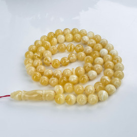 Baltic Amber Misbaha, Natural Amber Islamic Prayer, 75 beads