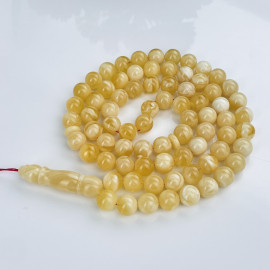 Baltic Amber Misbaha, Natural Amber Islamic Prayer, 75 beads
