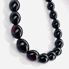 Beautiful Natural Cherry Amber Necklace Olive Beads