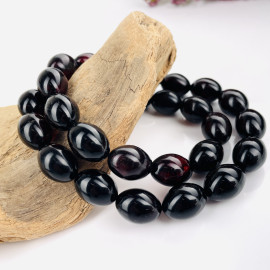 Beautiful Natural Cherry Amber Necklace Olive Beads