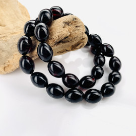Beautiful Natural Cherry Amber Necklace Olive Beads