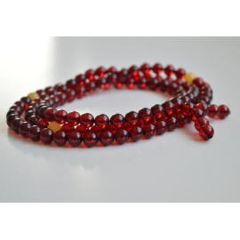 Red Amber 108 Prayer Beads Rosary 8.5 mm round beads Bracelet Mila Mālā Baltic Amber 40 g