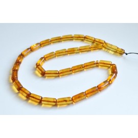 Misbaha Islam Rosary of Genuine Baltic Amber Cognac Color Beads 37.5 g Handmade
