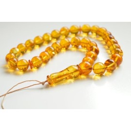 Tasbih Rosary of Baltic Amber Massive 12 mm Beads 37 g Yellow Amber Islamic Misbaha