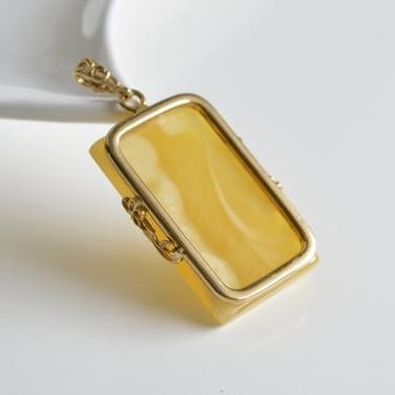 Butterscotch Baltic Amber Pendant, Gold-plated 925 Silver Necklace, Genuine Amber Necklace, Massive Amber Choker, 波罗的海琥珀