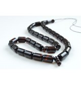 Red Cherry color Baltic Amber Islamic Prayer Beads 73 grams 18.5 x 12 mm rosary Muslim Rosary مسبحة, Barrel Beads, 33 beads