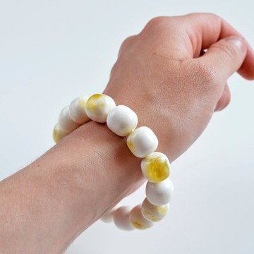 Pure Baltic Amber Bracelet 20 grams Milky White Color Bangle Bracelet handmade perfect gift