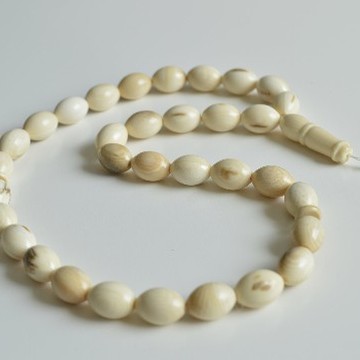 Prehistoric Mammoth Bone Misbaha Rosary, Prayer Beads 33 Worry Beads 33 g