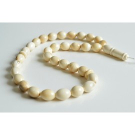 Ivory White Color Mammoth Islamic Prayer Beads 33 Worry Beads 21 g