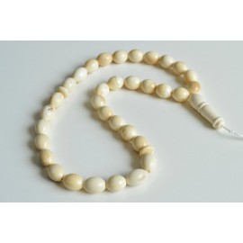 Ivory White Color Mammoth Islamic Prayer Beads 33 Worry Beads 21 g