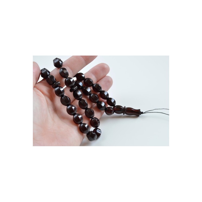Cherry Baltic Amber Olive Beads - Misbaha Prayer - 17 grams Red Cherry color
