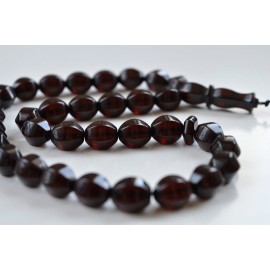 Cherry Baltic Amber Olive Beads - Misbaha Prayer - 17 grams Red Cherry color