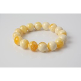 Butterscotch Amber Bracelet with 13 mm Amber Beads, Natural Baltic Amber Bracelet 20 grams