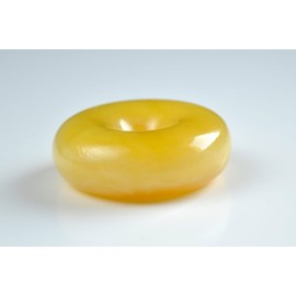 Unique Baltic Amber Pendant Butterscotch Donut, 35.5 g