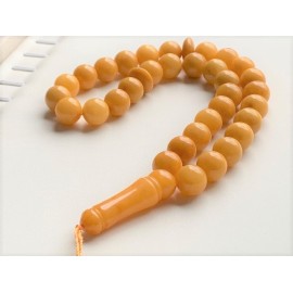 Butterscotch Baltic Amber Islamic Worry Beads Round Shape Misbaha 33 Amber Beads  31g