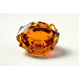Antique Baltic Amber Chinese Rose Flower Sculpture Hand Carved Cognac Amber Feng Shui Zodiac