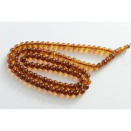 Cognac with Shell Baltic Amber Prayer Beads 53.60 grams