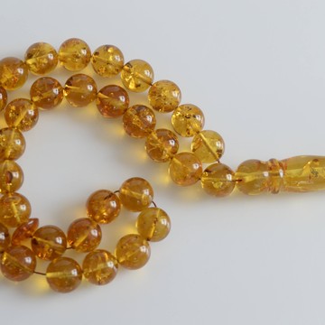 Cognac with Shell Baltic Amber Prayer Beads 40.05 grams