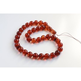 Orange Amber Misbaha Rosary 33 Baltic Amber Round Beads 33 Worry Beads 79.5 g