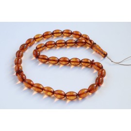 Orange Amber Misbaha Rosary 33 Baltic Amber Olive Beads 33 Worry Beads 30 g