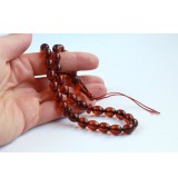 Orange Amber Misbaha Rosary...