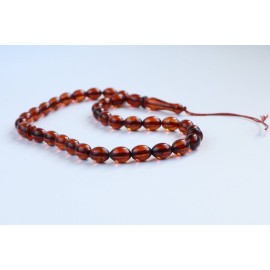 Orange Amber Misbaha Rosary 33 Baltic Amber Olive Beads 33 Worry Beads