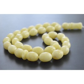 Milky White Baltic Amber Prayer Beads 57.05 grams