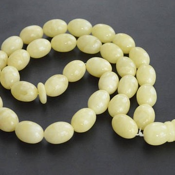 Milky White Baltic Amber Prayer Beads 57.05 grams