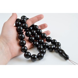 Cherry Baltic Amber Misbaha Prayer, Deep Red Color Islamic Prayer, Tespih Beads 108.5 grams rosary Muslim Rosary