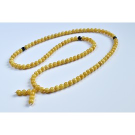 Mila Mala Rosary 39 g Egg Yolk Butterscotch Buddhist Prayer Beads Baltic Amber