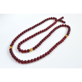 Japa Mala Meditative Rosary of Red Baltic Amber 39 grams Buddhist necklace