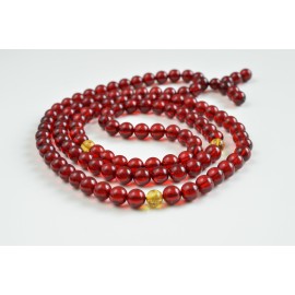 Red Amber Mala Meditative Rosary  45.5 grams Buddhist necklace
