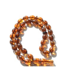 Cognac / Deep Tea Baltic Amber Prayer Beads 21.35 grams