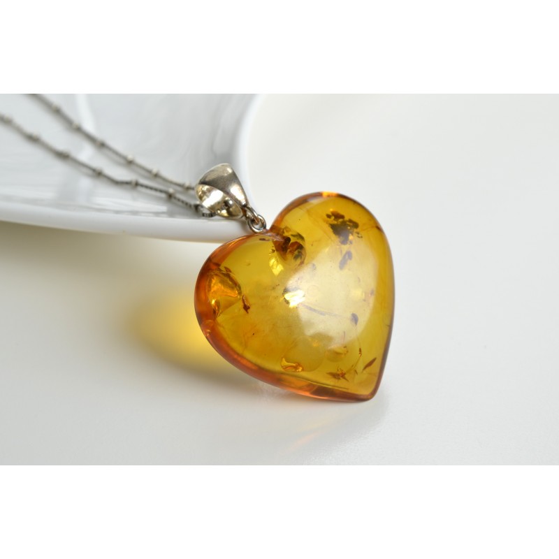 Real Natural Baltic Amber Pendant With Insect Inclusion Drop Silver 925 Gold Plated 5g 6097
