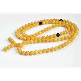 Mila Mala Rosary 76 g Egg Yolk Butterscotch Buddhist Prayer Beads Baltic Amber