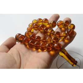 Cognac Baltic Amber Prayer Beads 51.15 grams