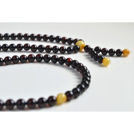 Mala Japa Meditative Rosary of Baltic Amber 19.5 g cherry color prayer beads