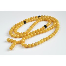 Mila Mala Rosary 77 g Egg Yolk Butterscotch Buddhist Prayer Beads Baltic Amber