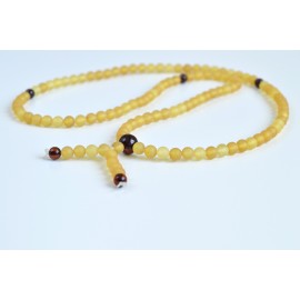 Mila Mala Rosary Egg Yolk Cognac Yellow Buddhist Prayer Beads Baltic Amber