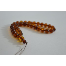 Cognac with Shell Baltic Amber Prayer Beads 14.30 grams