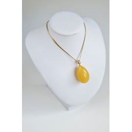 Butterscotch Baltic Amber Pendant, Gold-plated 925 Silver Necklace, Genuine Amber Necklace