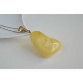 Butterscotch Baltic Amber Pendant, 925 Silver Necklace, Genuine Amber Necklace