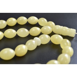 Baltic Amber Tespih White  Misbaha 33 Beads 69.5 grams