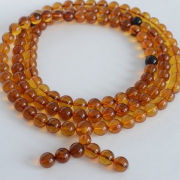 Cognac / Red Cherry Baltic Amber Buddhist Prayer Beads 111.25 grams