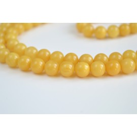 Butterscotch Natural Amber Round Beads, Egg Yolk Yellow Baltic Amber Islamic Prayer Beads 99 Worry Beads 41.5 g