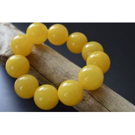 Egg yolk Baltic Amber Beaded Bracelet , beads 20 mm 50 grams