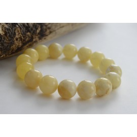 Milky White / Egg Yolk Baltic Amber Bracelet 19.30 grams